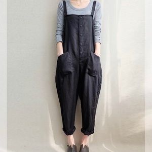 Kismet cotton overalls in black